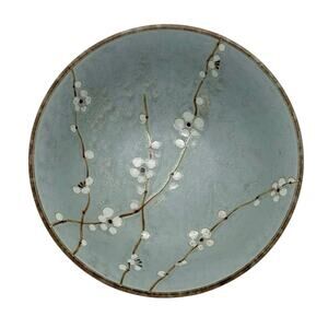 Late 20th Century Japanese Shosun Mint Large 8 3/8” Ceramic Bowl Cherry Blossoms